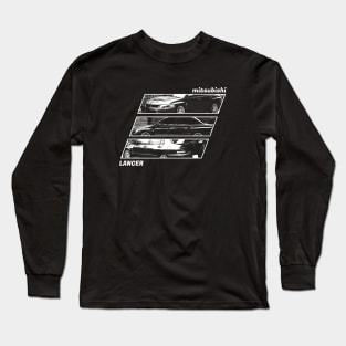 MITSUBISHI LANCER EVO IX Black 'N White Archive 2 (Black Version) Long Sleeve T-Shirt